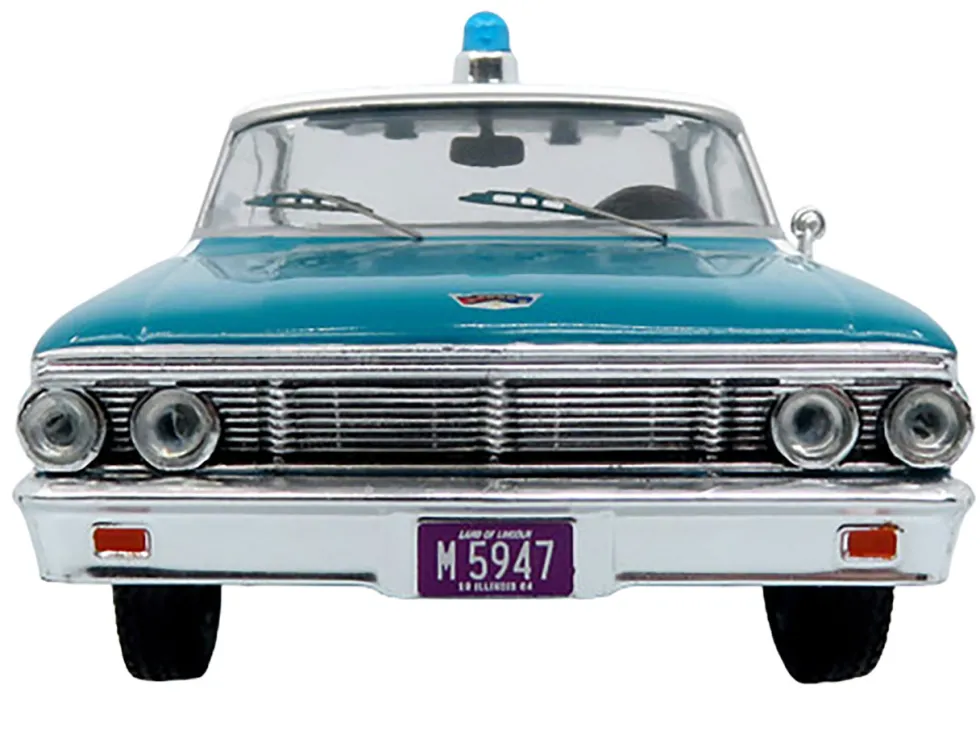 1964 Ford Galaxie 500 Police Car "Chicago Police Department" Blue and White "Five0" Series Limited Edition to 504 pieces Worldwide 1/43 Diecast Model by Iconic Replicas