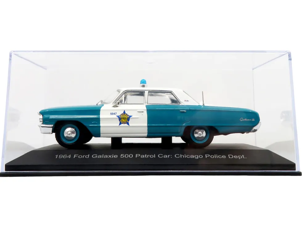 1964 Ford Galaxie 500 Police Car "Chicago Police Department" Blue and White "Five0" Series Limited Edition to 504 pieces Worldwide 1/43 Diecast Model by Iconic Replicas