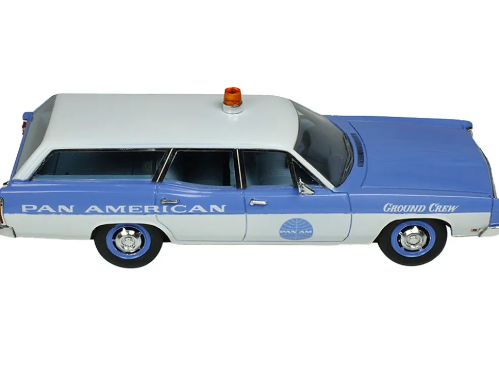 1970 Ford Galaxie Station Wagon Blue and White with Blue Interior Pan American Airlines Ground Crew Limited Edition to 180 pieces Worldwide 1/43 Model Car Goldvarg Collection GC-PAA-007