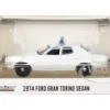 1974-1976 Ford Gran Torino Sedan Police Car White with Light Bar "Hot Pursuit - Hobby Exclusive" Series 1/64 Diecast Model Car by Greenlight