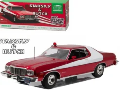 1976 Ford Gran Torino "Starsky and Hutch" Red Chrome Edition (TV Series 1975-79) 1/18 Diecast Model Car Greenlight 19023