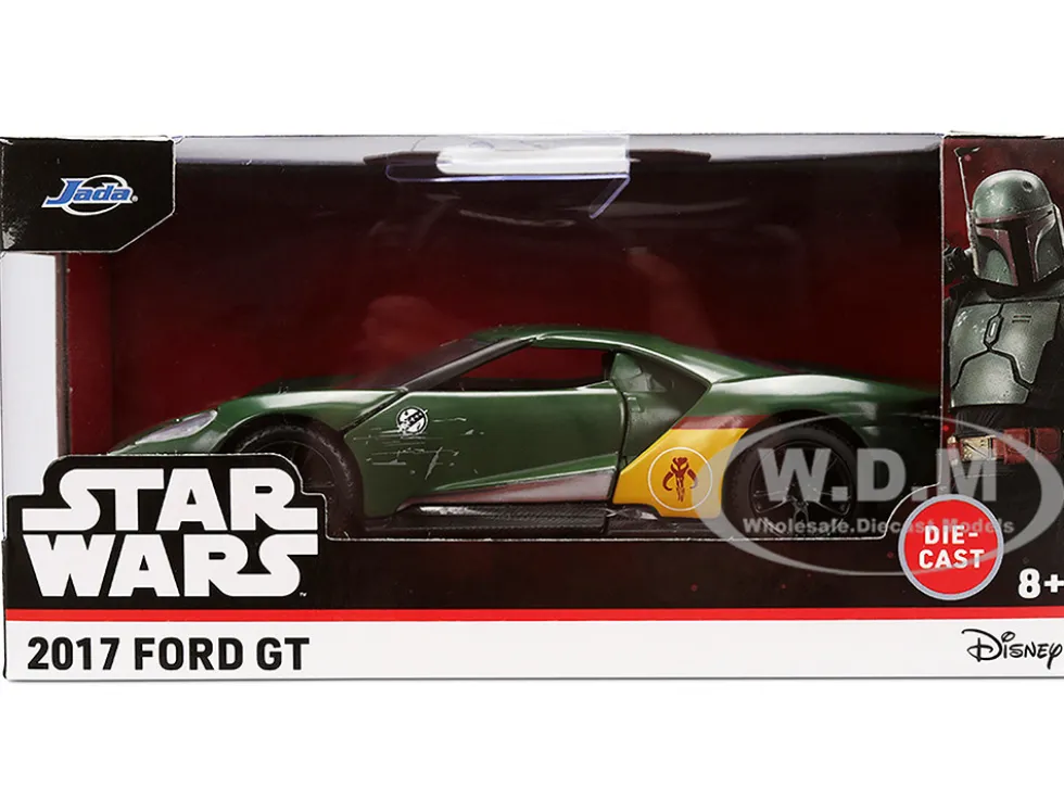 2017 Ford GT "Boba Fett" Livery Dark Green with Graphics "Star Wars" Franchise "Hollywood Rides" Series 1/32 Diecast Model Car by Jada