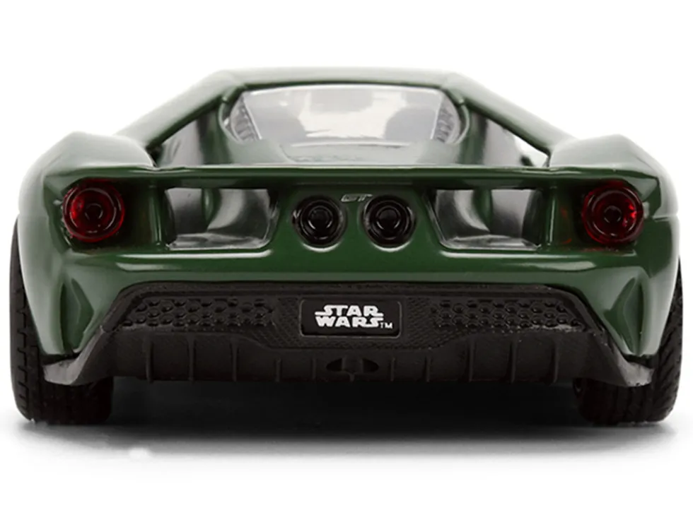2017 Ford GT "Boba Fett" Livery Dark Green with Graphics "Star Wars" Franchise "Hollywood Rides" Series 1/32 Diecast Model Car by Jada