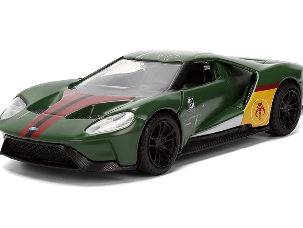 2017 Ford GT "Boba Fett" Livery Dark Green with Graphics "Star Wars" Franchise "Hollywood Rides" Series 1/32 Diecast Model Car by Jada
