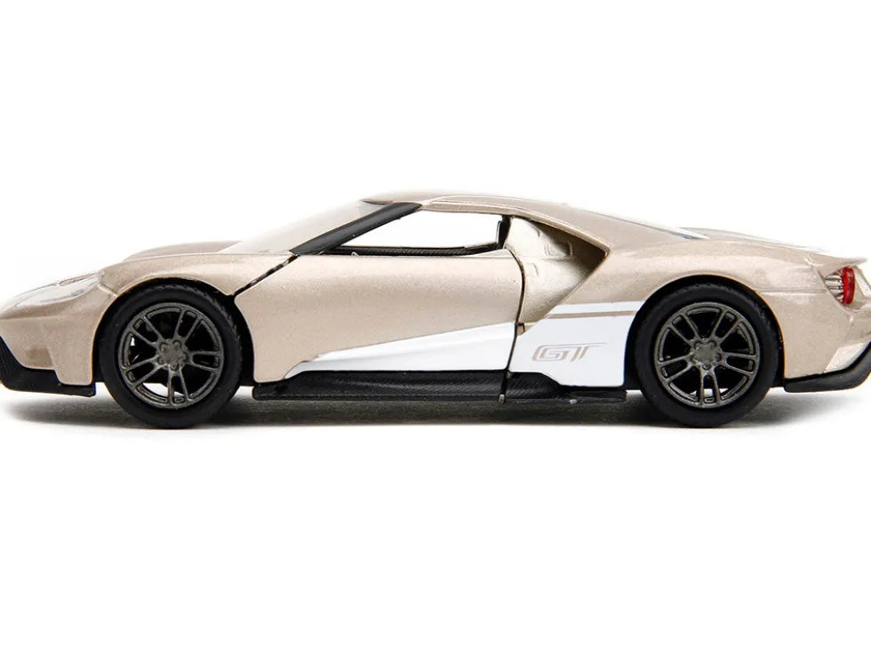 2017 Ford GT Gold Metallic with White Accents Pink Slips Series 1/32 Diecast Model Car Jada 34662