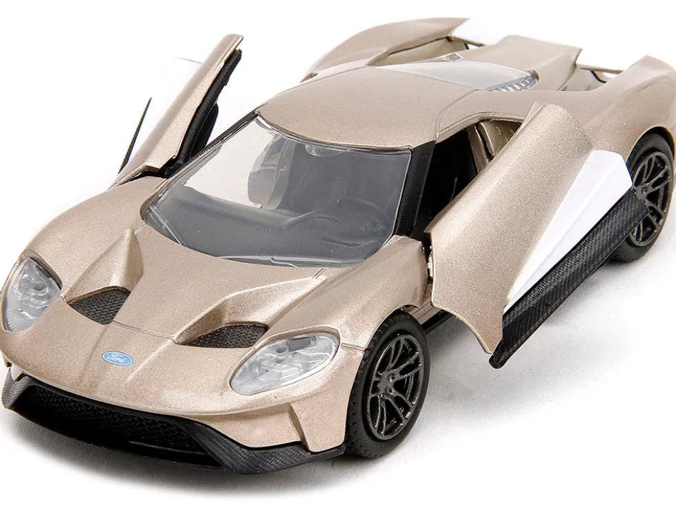 2017 Ford GT Gold Metallic with White Accents Pink Slips Series 1/32 Diecast Model Car Jada 34662