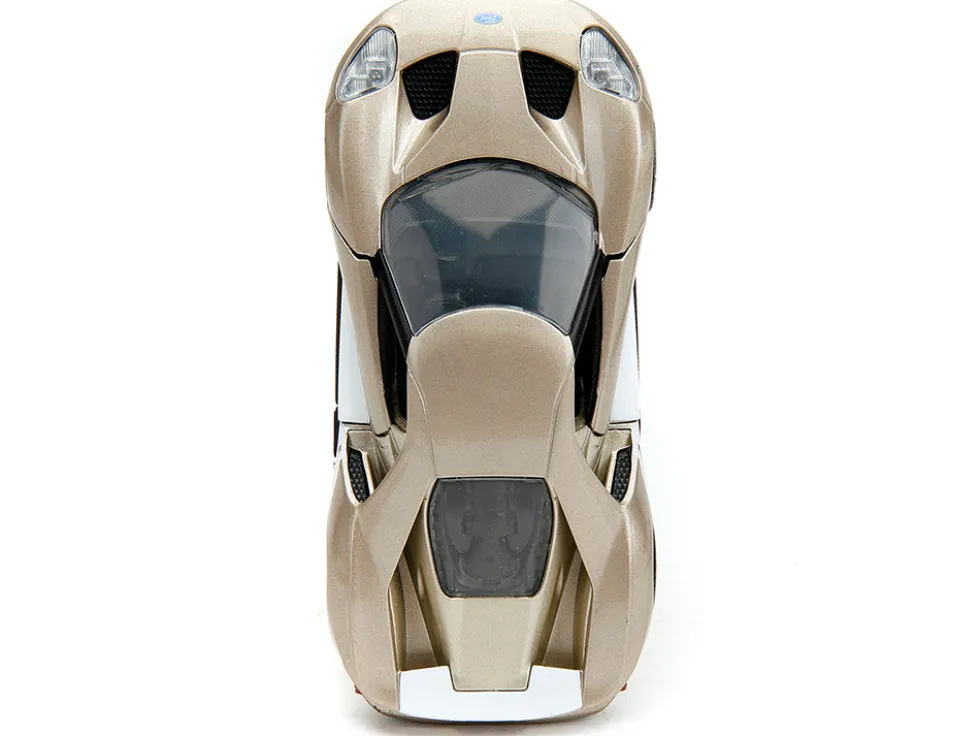 2017 Ford GT Gold Metallic with White Accents Pink Slips Series 1/32 Diecast Model Car Jada 34662