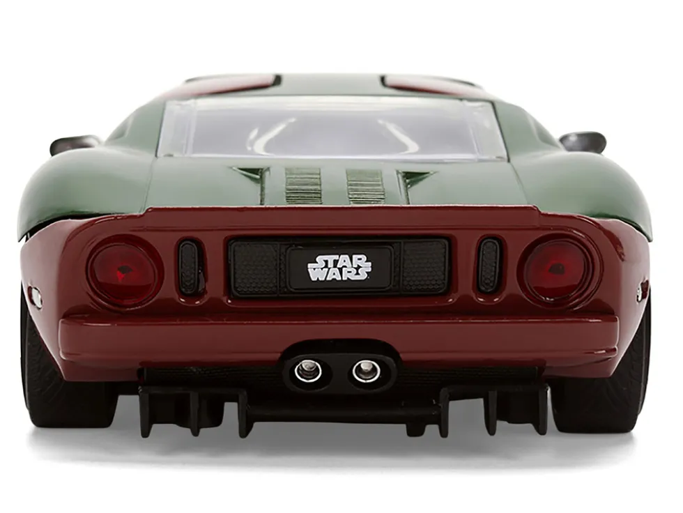 2005 Ford GT Green (Weathered) with Graphics and Boba Fett Figure "Star Wars" Franchise "Hollywood Rides" Series 1/24 Diecast Model Car by Jada