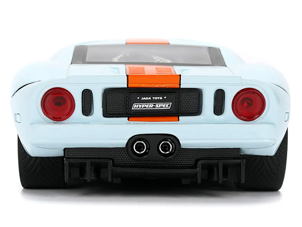 2005 Ford GT #6 "Gulf Oil" Light Blue with Orange Stripes "Hyper-Spec" Series 1/24 Diecast Model Car by Jada