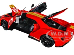 Ford GT Heritage Edition #16 Alan Mann Red Metallic with Gold Stripes 1/18 Model Car Autoart 72927