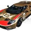 Ford GT Heritage Edition #5 Holman Moody Gold Metallic with Red and White Graphics 1/18 Model Car Autoart 72928