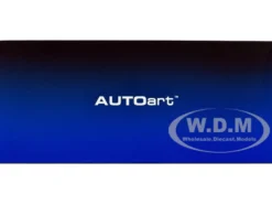 Ford GT Heritage Edition Prototype Wimbledon White Antimatter Blue Hood Stripe 1/18 Model Car Autoart 72926