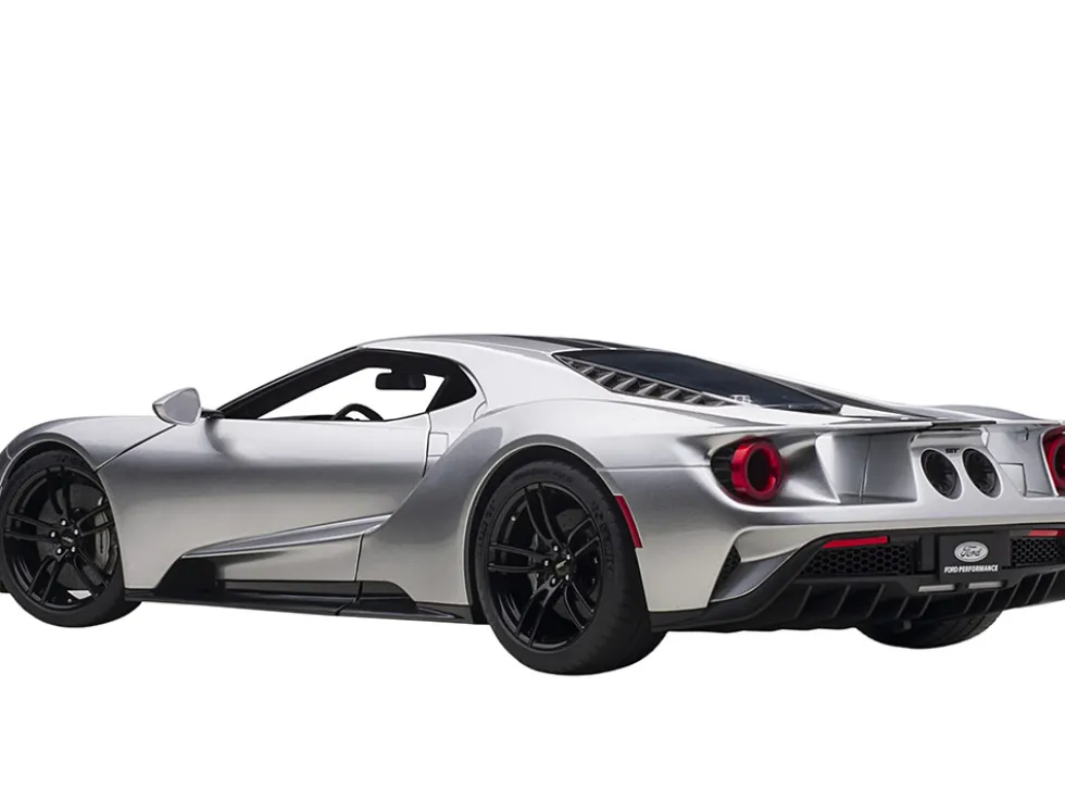 2017 Ford GT Ingot Silver Metallic Black Stripes 1/12 Model Car Autoart 12108