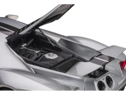 2017 Ford GT Ingot Silver Metallic Black Stripes 1/12 Model Car Autoart 12108