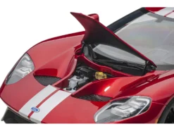 2017 Ford GT Liquid Red Metallic Silver Stripes 1/12 Model Car Autoart 12106
