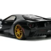 2017 Ford GT #2 Matt Black Silver Stripes Gold Wheels Bigtime Muscle Series 1/24 Diecast Model Car Jada 33882