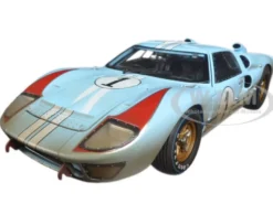 1966 Ford GT-40 MK 2 Blue Dirty Version #1 1/18 Diecast Car Model Shelby Collectibles 405