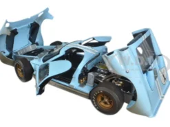 1966 Ford GT-40 MK 2 Blue Dirty Version #1 1/18 Diecast Car Model Shelby Collectibles 405