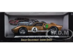 1966 Ford GT-40 MK 2 Gold #4 1/18 Diecast Car Model Shelby Collectibles 414