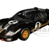 1966 Ford GT-40 MK II #2 Black Silver Stripes After Race Dirty Version 1/18 Diecast Model Car Shelby Collectibles SC431