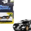 1966 Ford GT40 MKII #2 Black with Silver Stripes Gold Wheels 1/64 Diecast Model Car Muscle Machines 15545bk
