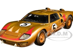 1966 Ford GT-40 MK II #5 Gold After Race Dirty Version 1/18 Diecast Model Car Shelby Collectibles SC430