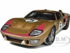 1966 Ford GT-40 MK II RHD Right hand Drive #5 Gold 24H Le Mans 1/18 Diecast Model Car Shelby Collectibles SC403