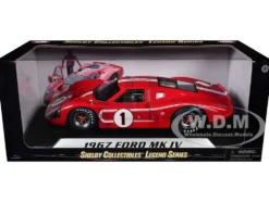 1967 Ford GT MK IV #1 Red 1/18 Diecast Model Car Shelby Collectibles SC423