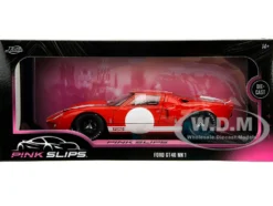 Ford GT40 MK1 Red with White Stripes and Graphics