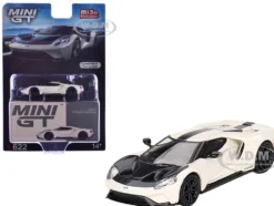 Ford GT "1964 Prototype Heritage Edition" Wimbledon White with Black Hood and Stripe Limited Edition to 2400 pieces Worldwide 1/64 Diecast Model Car by Mini GT