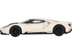 Ford GT "1964 Prototype Heritage Edition" Wimbledon White with Black Hood and Stripe Limited Edition to 2400 pieces Worldwide 1/64 Diecast Model Car by Mini GT