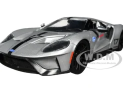 2017 Ford GT #17 Silver Metallic Black Stripes Ford Performance Bigtime Muscle Series 1/24 Diecast Model Car Jada 33857
