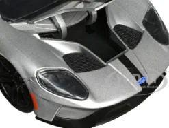 2017 Ford GT #17 Silver Metallic Black Stripes Ford Performance Bigtime Muscle Series 1/24 Diecast Model Car Jada 33857