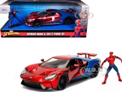 2017 Ford GT Spider Man Diecast Figure Marvel Series 1/24 Diecast Model Car Jada 99725