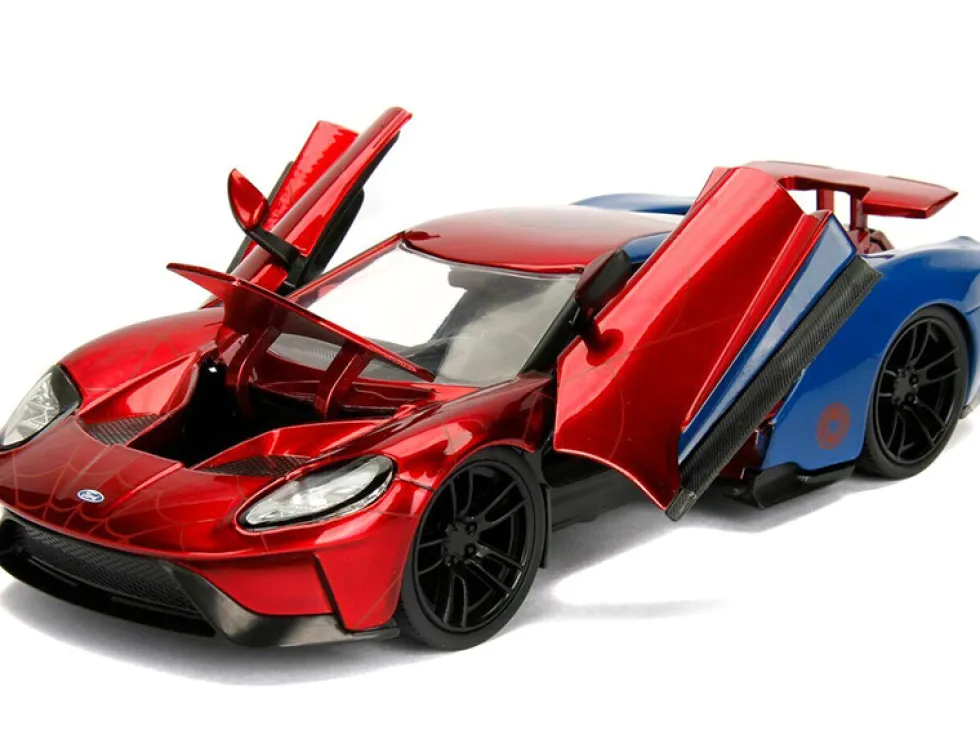 2017 Ford GT Spider Man Diecast Figure Marvel Series 1/24 Diecast Model Car Jada 99725