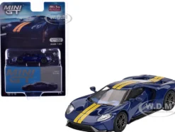 Ford GT Sunoco Blue with Yellow Stripes Limited Edition to 3600 pieces Worldwide 1/64 Diecast Model Car by Mini GT
