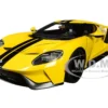 2017 Ford GT Triple Yellow Black Stripes 1/18 Model Car Autoart 72944