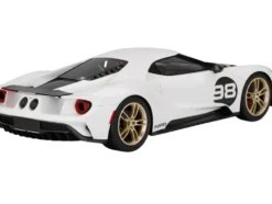 2021 Ford GT #98 White Black Hood Heritage Edition 1/18 Model Car Top Speed TS0317