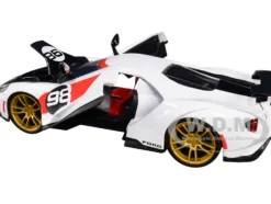 2021 Ford Gt #98 White Heritage Edition Bigtime Muscle Series 1/24 Diecast Model Car Jada 32700