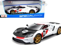2021 Ford GT #98 White Heritage Edition 1/18 Diecast Model Car Maisto 31390