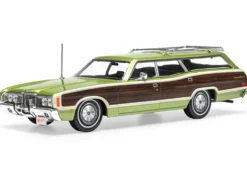 1972 Ford LTD Country Squire Wagon Green Metallic with Woodgrain Sides 1/43 Diecast Model by IXO Models