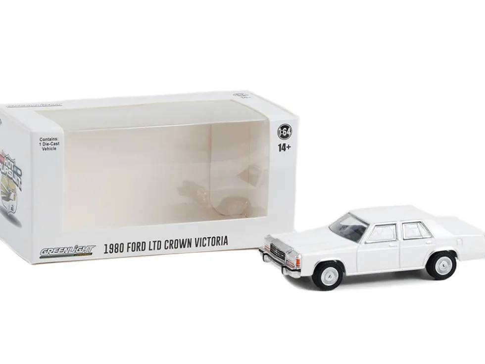 1980-1991 Ford LTD Crown Victoria Police White Hot Pursuit Hobby Exclusive Series 1/64 Diecast Model Car Greenlight 43007