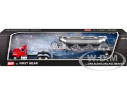 Ford LTL 9000 Day Cab with Heil Pneumatic Tank Trailer Heil Red 1/64 Diecast Model by DCP/First Gear