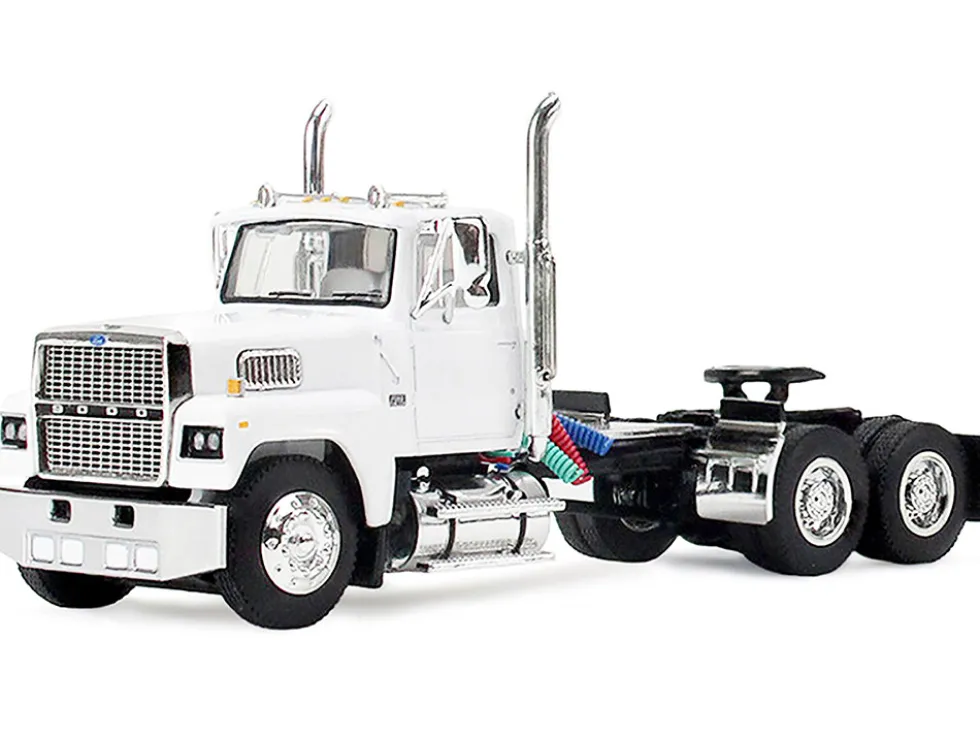 Ford LTL 9000 Trio Set (Two Day Cabs and One 60" Flat Top Sleeper) 1/64 Diecast Model by DCP/First Gear