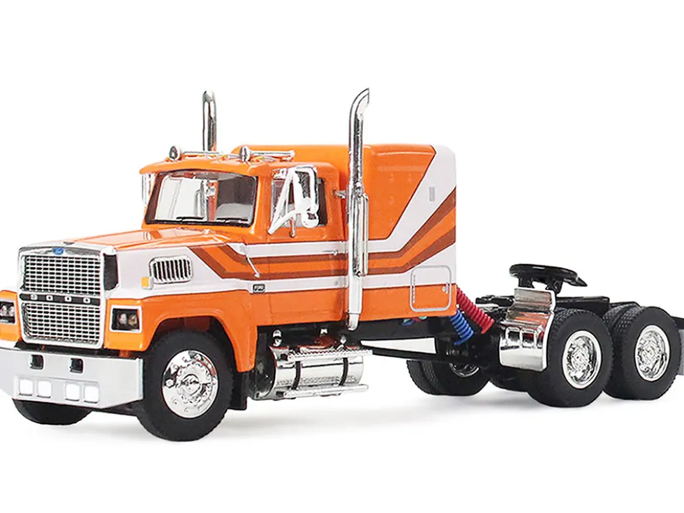 Ford LTL 9000 Trio Set (Two Day Cabs and One 60" Flat Top Sleeper) 1/64 Diecast Model by DCP/First Gear