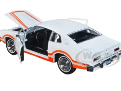 1974 Ford Maverick Grabber White Orange Stripes Forgotten Classics Series 1/24 Diecast Model Car Motormax 73332w