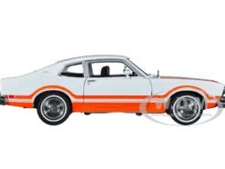 1974 Ford Maverick Grabber White Orange Stripes Forgotten Classics Series 1/24 Diecast Model Car Motormax 73332w