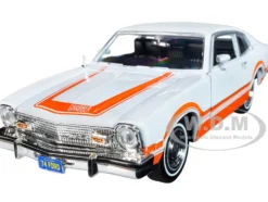 1974 Ford Maverick Grabber White Orange Stripes Forgotten Classics Series 1/24 Diecast Model Car Motormax 73332w