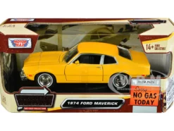 1974 Ford Maverick Yellow Forgotten Classics 1/24 Diecast Model Car Motormax 79042