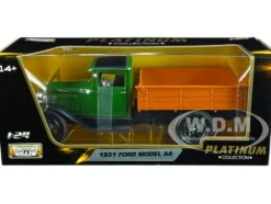 1931 Ford Model AA Pickup Truck Dark Green Black Platinum Collection Series 1/24 Diecast Model Car Motormax 79377